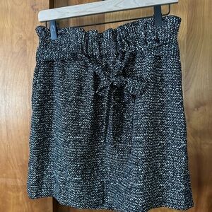 Express Black and White Textured Mini Skirt